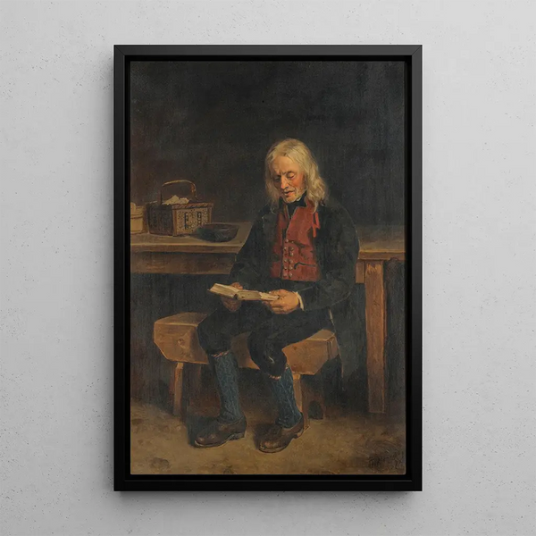 Maalauksen jäljennös Le Lecteur Jan Tanne - Adolph Tidemand