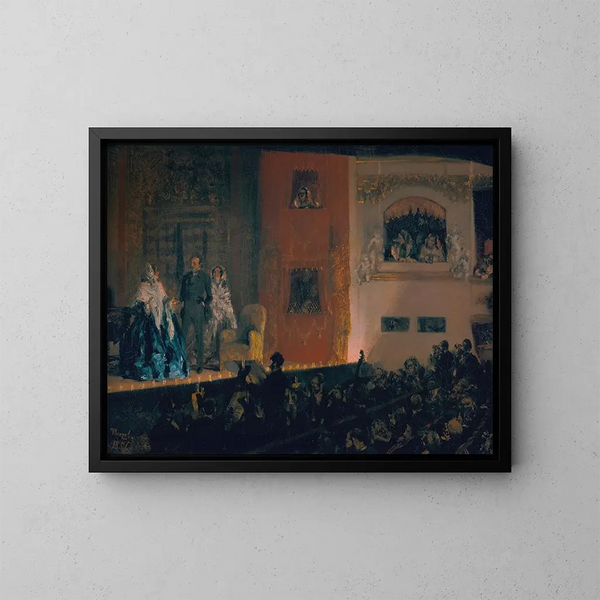 Le Théâtre du Gymnase - Adolph von Menzel — kehystetty taideteos seinällä