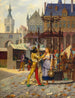 Flirt sur la place de la ville - Adolphe Alexandre Lesrel — näkymä teoksesta