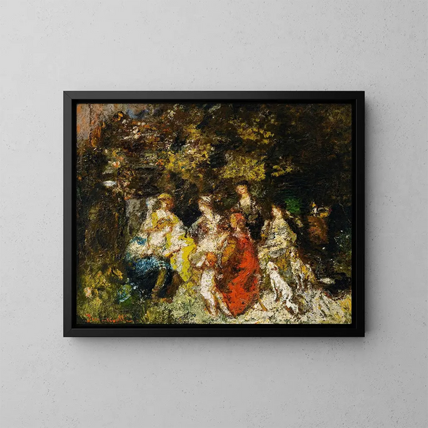 Le Décaméron - Adolphe Monticelli — kehystetty taideteos seinällä