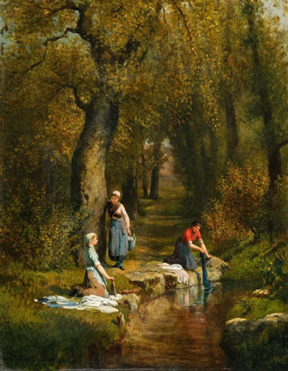Adolphe Thodore Jules Martial Potmont - Washerwomen in a Landscape.webp