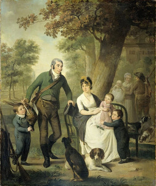 Adriaan de Lelie - Jonkheer Gysbert Carel Rutger Reinier van Brienen van Ramerus17711821 with his Wife and four of their Children.webp