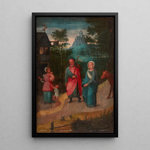 Marie ja Joosef Betlehemissä - Adriaen Isenbrandt — kehystetty taideteos seinällä