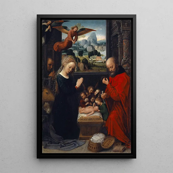 La Nativité - Adriaen Isenbrandt — kehystetty taideteos seinällä