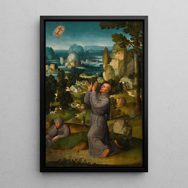 Maalauksen jäljennös Pyhän Franciscuksen leimaaminen - Adriaen Isenbrandt