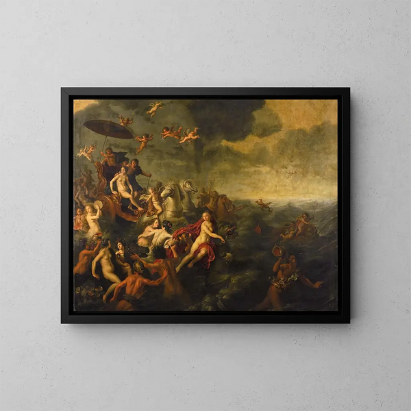 Galatée ja Acis - Adriaen van Nieulandt — kehystetty taideteos seinällä