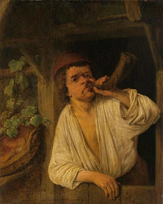 Adriaen van Ostade - A Baker Sounding his Horn.webp