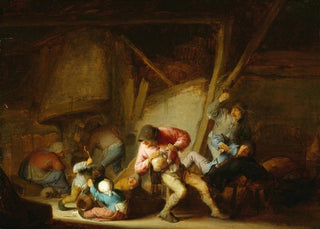 Adriaen van Ostade - Interior with Drinking Figures and Crying Children.webp