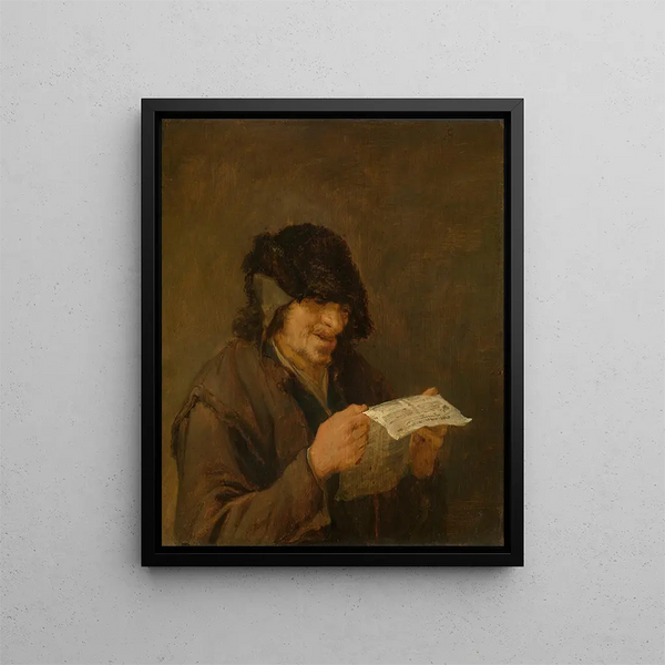 Mies laulaen - Adriaen van Ostade — kehystetty taideteos seinällä