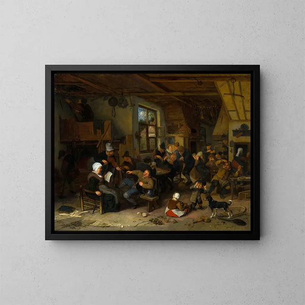 Auberge de paysans - Adriaen van Ostade — kehystetty taideteos seinällä