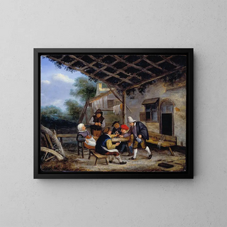 Adriaen van Ostade - Peasants drinking (Case Conflict).webp