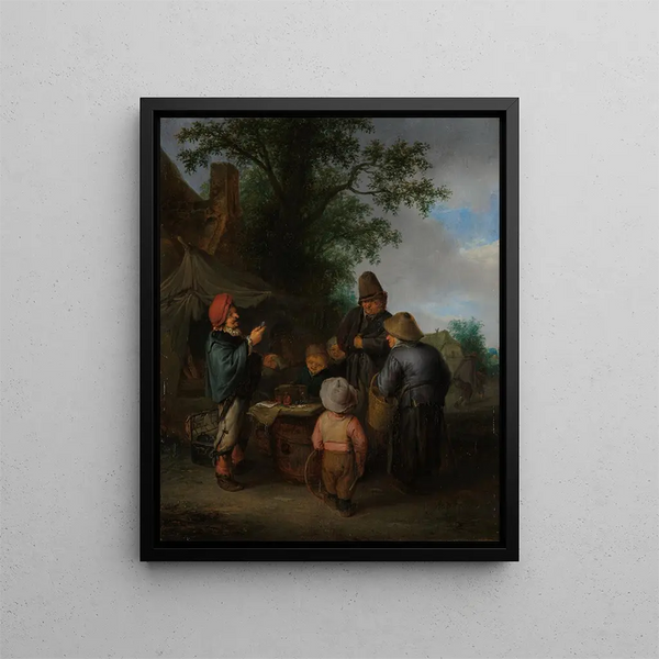 Le Charlatan - Adriaen van Ostade — kehystetty taideteos seinällä