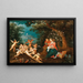 Pyhä perheenkunta enkeleillä ristiä leikkimässä - Adriaen van Stalbemt — kehystetty taideteos seinällä