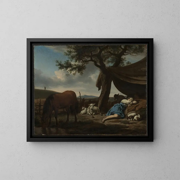 Bergers endormis - Adriaen van de Velde — kehystetty taideteos seinällä