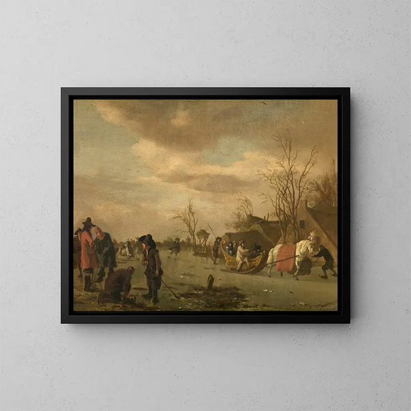 Plaisirs d'hiver - Adriaen van de Velde — kehystetty taideteos seinällä