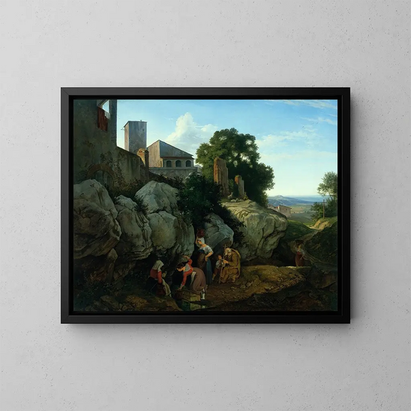 Ariccia - Adrian Ludwig Richter — kehystetty taideteos seinällä