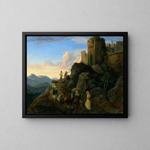 Civitella - Adrian Ludwig Richter — kehystetty taideteos seinällä