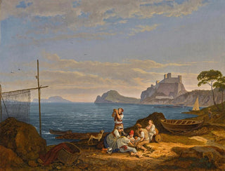 La baie de Naples, Capri au-delà - Adrian Ludwig Richter — näkymä teoksesta