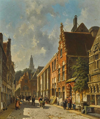Adrianus Eversen - A busy street in summer.webp