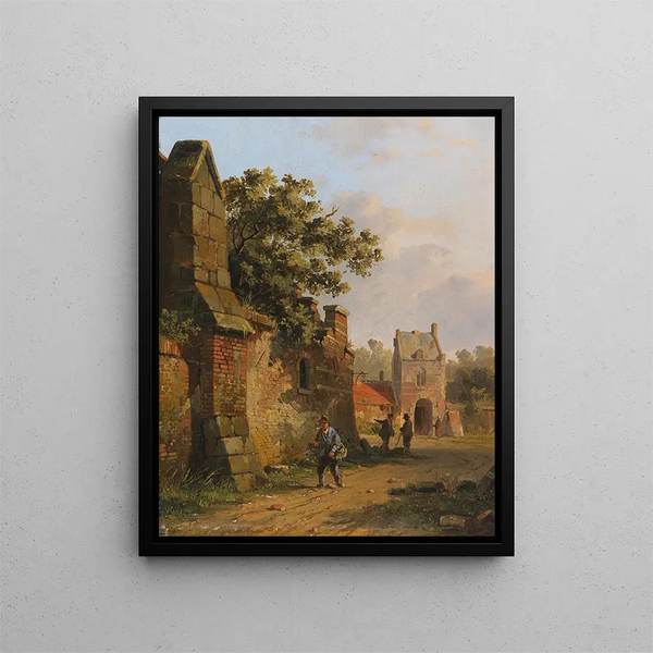 Figures sur un mur de la ville - Adrianus Eversen — kehystetty taideteos seinällä