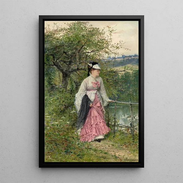 Maalauksen jäljennös Contemplation-maalaus - Adrien Moreau