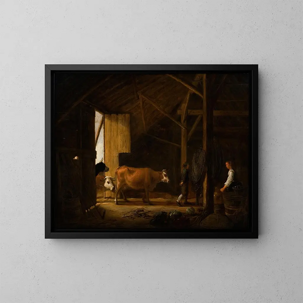 Sisämaalaus navetista - Aelbert Cuyp — kehystetty taideteos seinällä