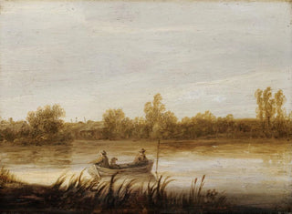 Aelbert Cuyp - River Landscape With Fishermen In A Boat.webp
