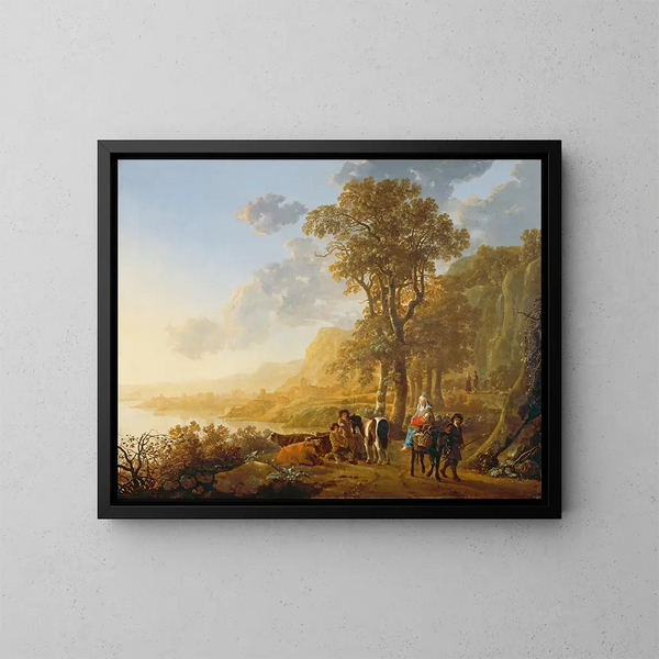 La Fuite en Égypte - Aelbert Cuyp — kehystetty taideteos seinällä