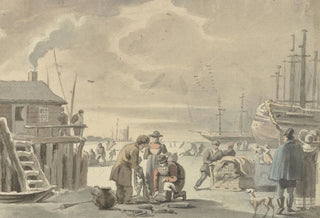 Aert Schouman - Gezicht op de bevroren Merwede bij Moerdijk.webp