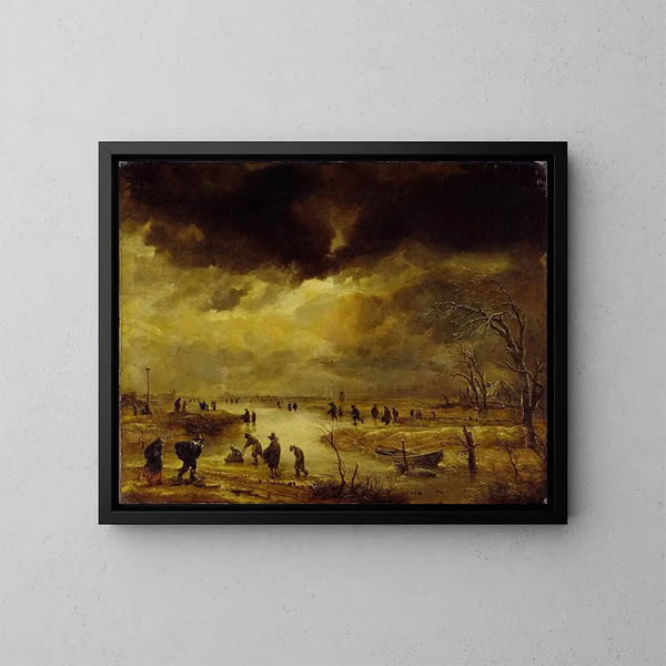 Une scène d'hiver - Aert van der Neer — kehystetty taideteos seinällä