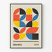 Juliste Bauhaus - Monivärinen geometrinen kuvio