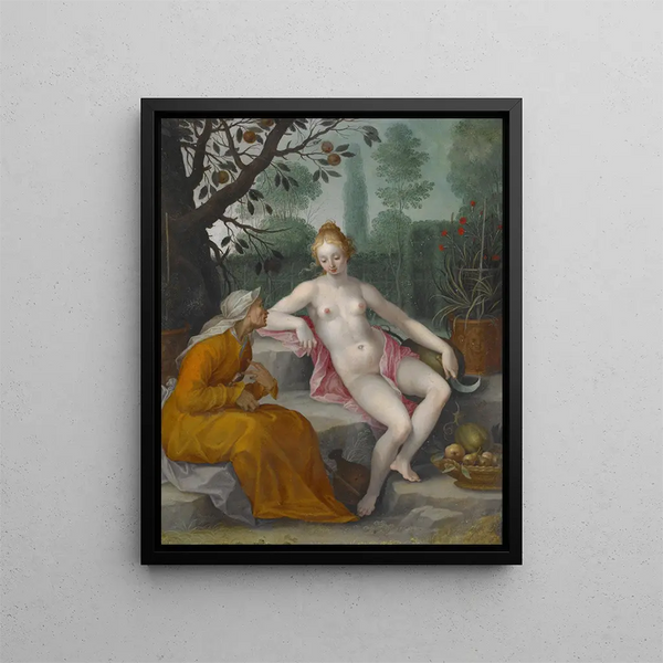 Vertumne et Pomone - Après Abraham Bloemaert — kehystetty taideteos seinällä