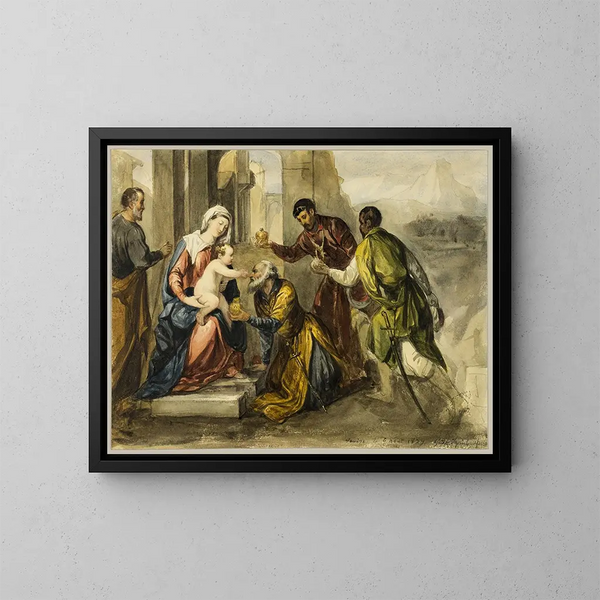 Adoration des Mages - Après Bonifacio Veronese — kehystetty taideteos seinällä