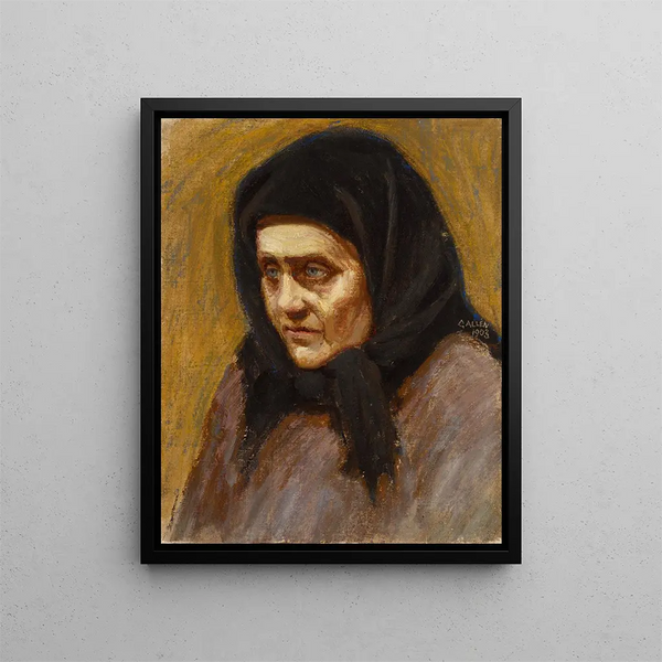 La Femme au foulard noir - Akseli Gallen-Kallela — kehystetty taideteos seinällä