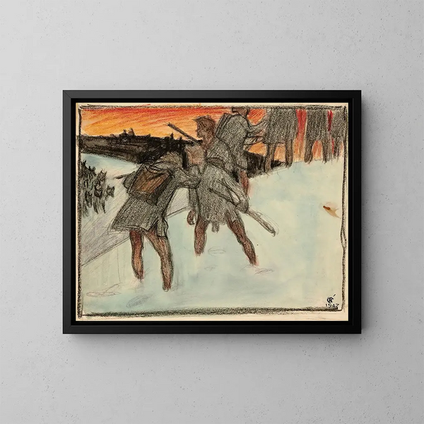 Lintu oksalla - Akseli Gallen-Kallela — kehystetty taideteos seinällä