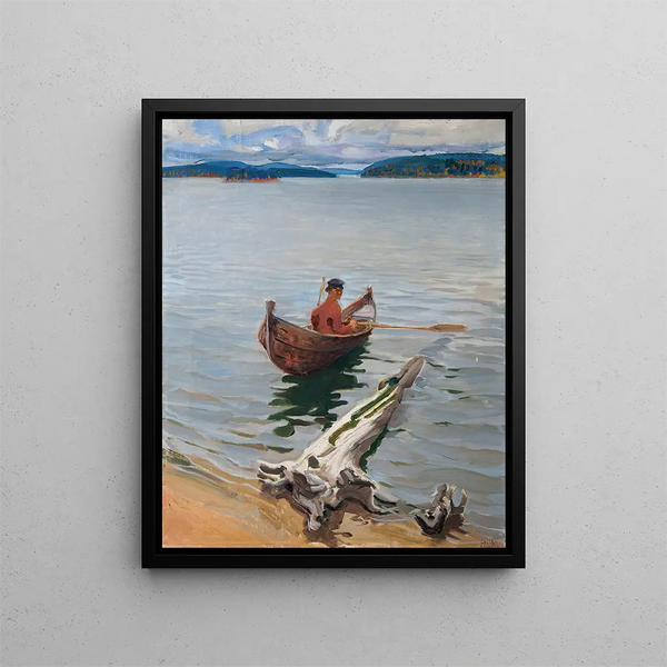 Rameur sur le lac - Akseli Gallen-Kallela — kehystetty taideteos seinällä