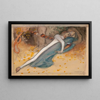 Akseli GallenKallela - Sketch of the youngman and the pierced maid.webp