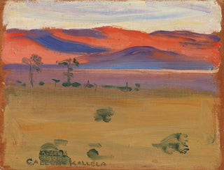 Auringonlasku savannilla - Akseli Gallen-Kallela — näkymä teoksesta