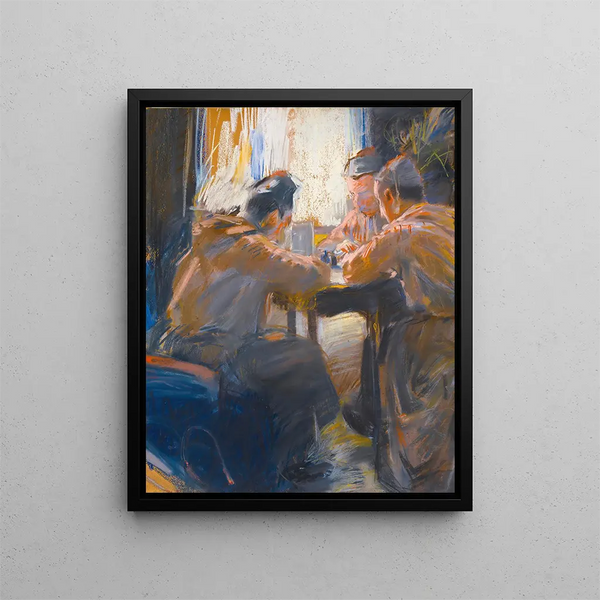 Les Joueurs de cartes - Akseli Gallen-Kallela — kehystetty taideteos seinällä
