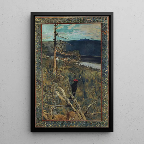 Le grand pic noir - Akseli Gallen-Kallela — kehystetty taideteos seinällä