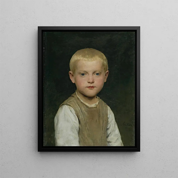 Portrait d'un garçon - Albert Anker — kehystetty taideteos seinällä