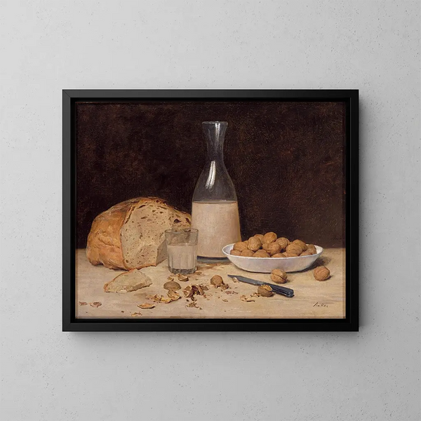 Luontokuvan still life uudella viinillä - Albert Anker — kehystetty taideteos seinällä