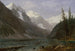 Kanadan vuoristomaalaus, Louise-järvi - Albert Bierstadt — näkymä teoksesta