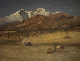 Campement indien au crépuscule - Albert Bierstadt — näkymä teoksesta