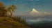 Mont St Helensin maalaus, Columbia-joki, Oregon - Albert Bierstadt — näkymä teoksesta