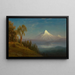 Mont St Helensin maalaus, Columbia-joki, Oregon - Albert Bierstadt — kehystetty taideteos seinällä