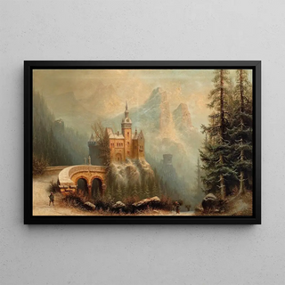 Albert Bredow - Winterlandschaft Mit Schlossanlage Im Gebirge.webp