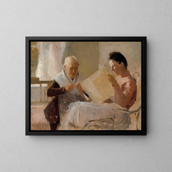 Annie Edelfelt avec Fredrika Snygg - Albert Edelfelt — kehystetty taideteos seinällä