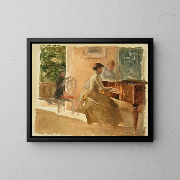 Dans le salon à Haiko - Albert Edelfelt — kehystetty taideteos seinällä
