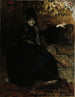 Dame en noir assise Thérèse Noire - Albert Edelfelt — näkymä teoksesta